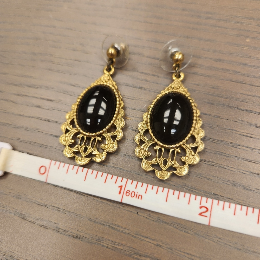 Gold and black earrings